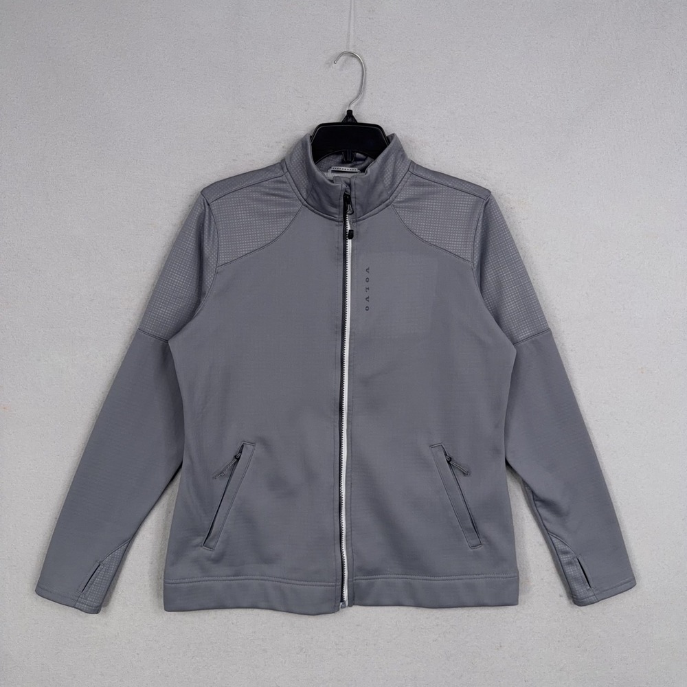 Volvo Jacket Womens Medium Gray Full Zip Thumbhole Performance Gorpcore Cars